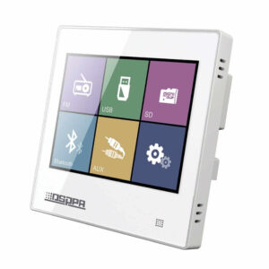 Amplificator stereo 20W de perete cu USB/SD/FM/BT cu ecran Touch, DSPPA DM837 Alb