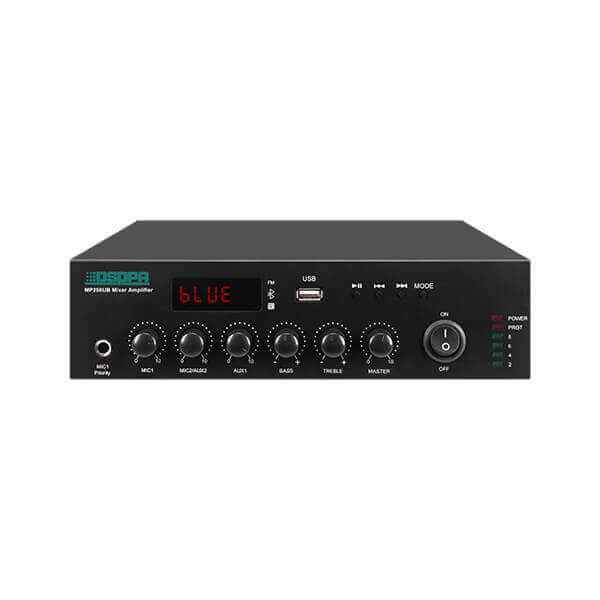 Amplificator cu mixer 250W pe 100V, DSPPA MP250UB cu USB, FM & Bluetooth