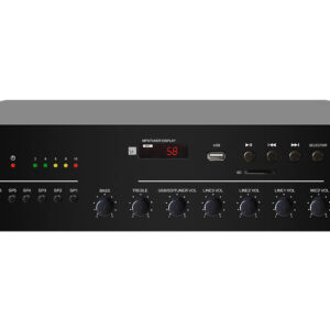 Amplificator 60W cu mixer DSPPA MP260U, 6 zone, USB/SD/Tuner, intrari 2Mic si 3Line, 100V