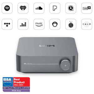Amplificator stereo cu streamer WiiM AMP, HDMI ARC & Voice Control, Dark Grey