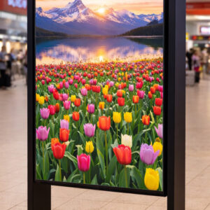 Kiosk / Totem Indoor back-to-back 65'' - EVOBOARD dublu fara touch cu display 65", 4K, 500cd, Android 11, Negru