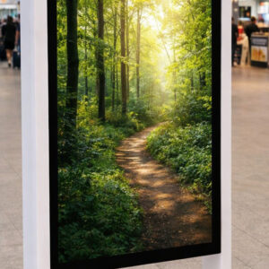 Kiosk / Totem Indoor back-to-back 65'' - EVOBOARD dublu fara touch cu display 65", 4K, 500cd, Android 11, Alb