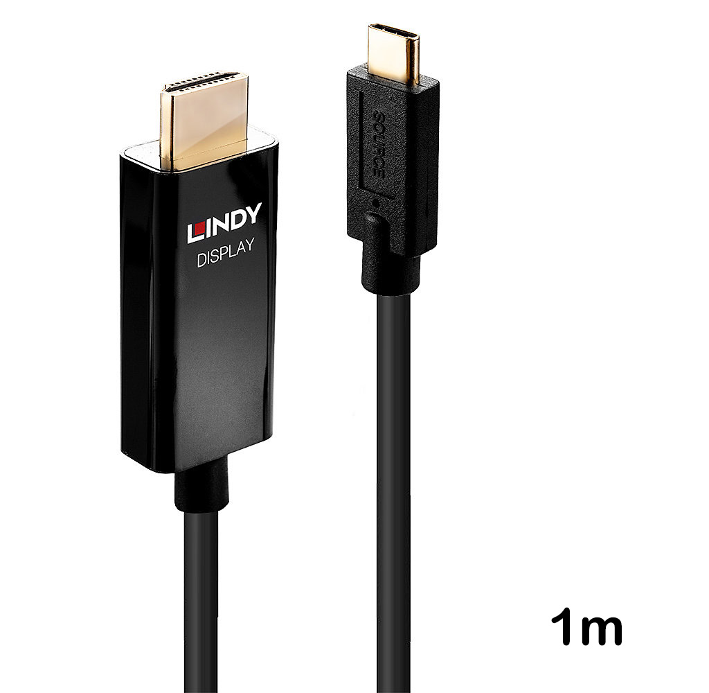 Cablu adaptor USB tip C la HDMI® 4K60 de 1 m, HDR, Lindy 43291