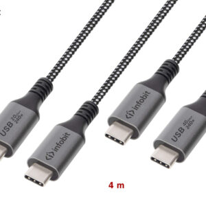 Cablu USB4 type C to C, Infobit iCable-U4-CC2040, 20Gbps, E-Marker, 4m