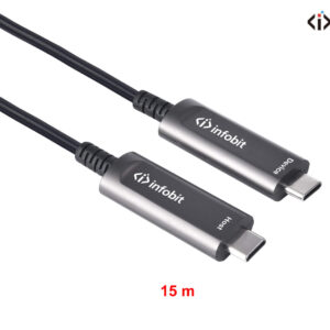 Cablu USB-C 3.1 Gen 2 prin fibra optica, Type C to C, 10Gbps, Infobit, doar pentru DATA, 15m