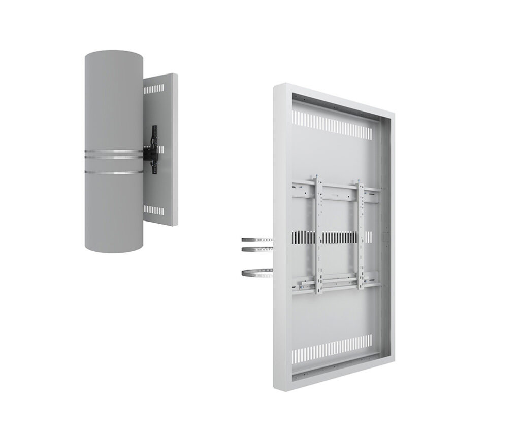 Carcasa LCD de Interior cu montare pe coloana Multibrackets MB-4554, 55″, max.30 kg, alb