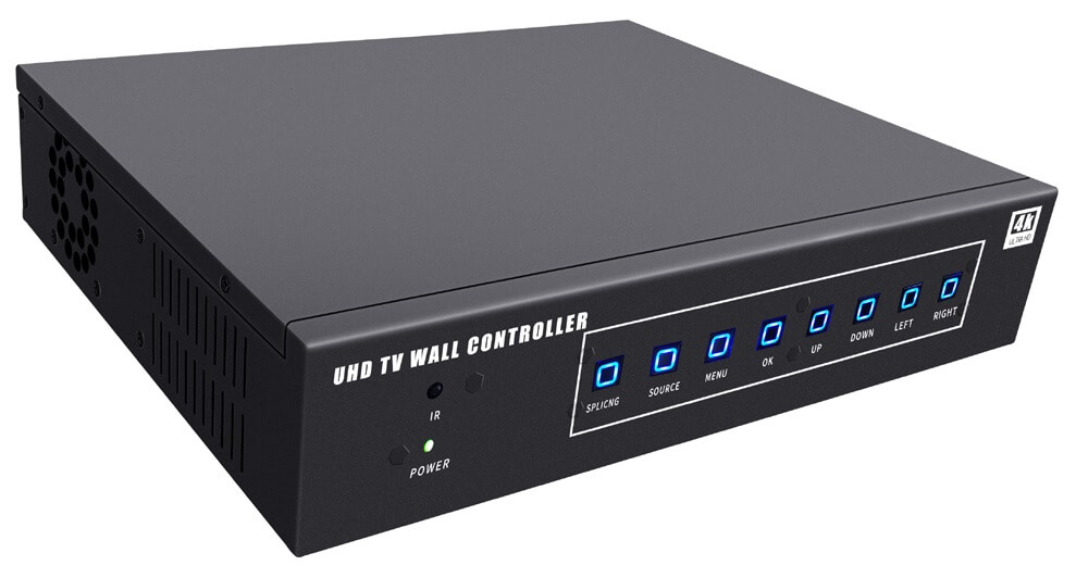 3×3 Video-Wall Controller cu 3 Intrari 4K: 1xHDMI 1.4+1xHDMI 2.0+1xDP 1.2 + 9 Iesiri Full HD, Multi-Viewer, Telecomanda