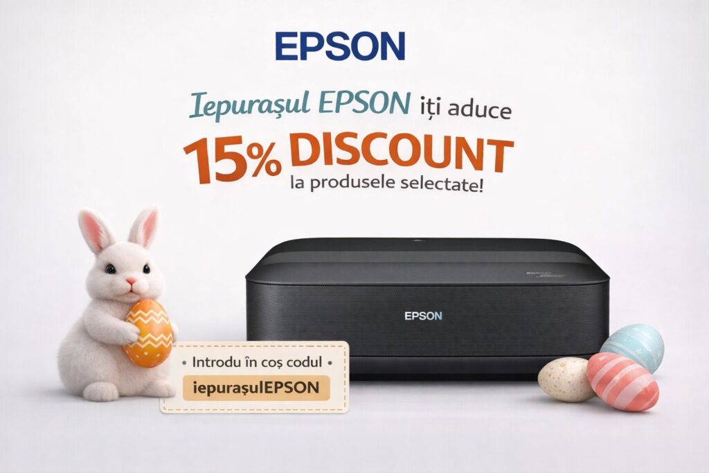 Videoproiector UST Epson Lifestudio Grand EH-LS670B, 4K PRO-UHD, 3.600 lumeni, , contrast 5.000.000:1, sunet Bose, negru