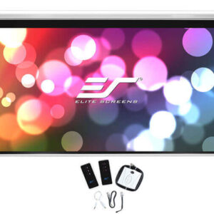 Ecran proiectie electric profesional, perete/tavan, 222 x 125 cm, Tensionat, EliteScreens Saker SKT100XHW-E12, 16:9