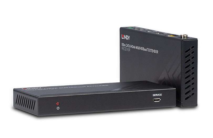 Extender HDBaseT Cat.6 HDMI 4K60, IR și RS-232, 150 m, Lindy 38217