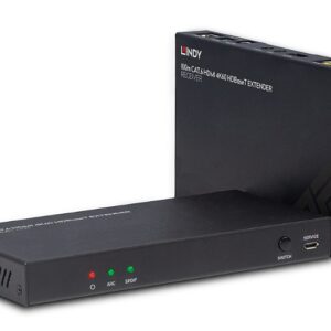 Extender HDBaseT Cat.6 HDMI 4K60, audio, IR și RS-232, 100 m, Lindy 38340