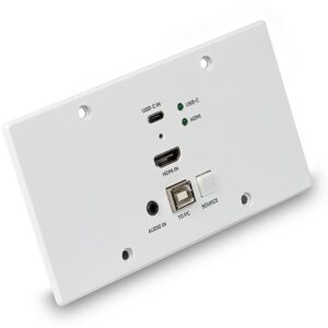 Extender KVM cu placă de perete UE Cat.6 HDMI 4K60 și Type C HDBaseT, 150 m, transmițător, Lindy 38388