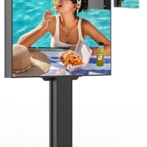 Panou publicitar LED exterior 2 fețe – ecran LED + poster, 5000 cd/m², contrast 5000:1, pixel pitch 5.0 mm,vizibil 3x2 m