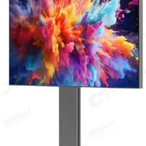 Panou publicitar LED exterior 2 fețe – ecran LED + poster, 5000 cd/m², contrast 5000:1, pixel pitch 5.0 mm,vizibil 5x3 m