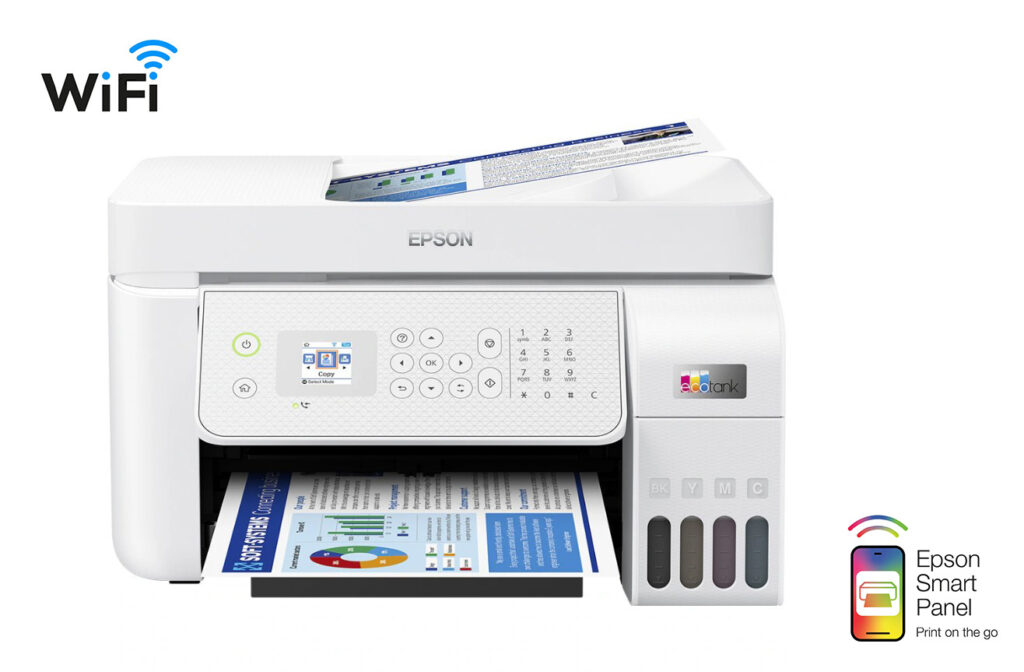 Multifuncționala color jet de cerneala, Epson EcoTank L5316, 33ppm, A4, WiFi & WiFi Direct, Fax, alb