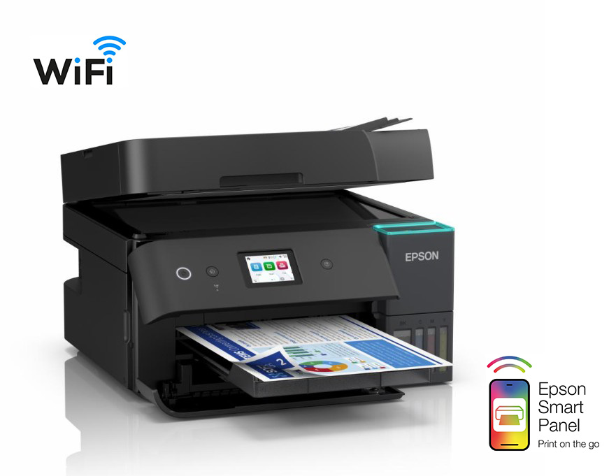 Multifuncționala color jet de cerneala, Epson EcoTank L6390, 35ppm, A4, ADF, WiFi Direct, Fax