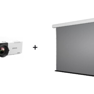 Pachet proiectie Home Cinema cu Videoproiector wireless Epson L530U si Ecran electric gri EliteScreens DWN110XHD3-E12