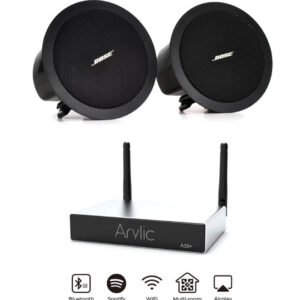 Pachet sonorizare stereo cu Arylic A30+ si 1 pereche BOSE FS2C Negru, WiFi Streaming, Internet Radio, Bluetooth