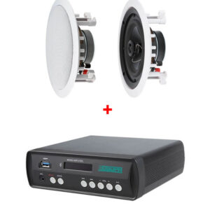 Sistem de sonorizare 2x30W cu amplificator DSPPA Mini60 si boxe de tavan Inakustik Ambientone R1