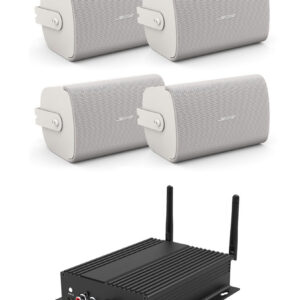 Pachet sonorizare cu Rakoit SA100 si 2 perechi BOSE FS2SE Alb, WiFi Streaming, Internet Radio, Bluetooth