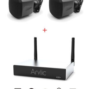 Sistem de sonorizare stereo multiroom cu amplificator Arylic A30+ si boxe DSPPA DSP118