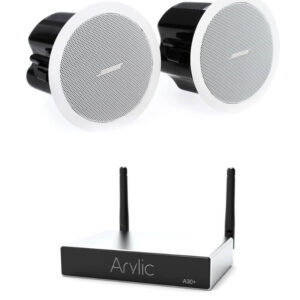 Pachet sonorizare stereo cu Arylic A30+ si 1 pereche BOSE FS2C Alb, WiFi Streaming, Internet Radio, Bluetooth