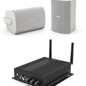 Pachet sonorizare Terasa cu Rakoit SA100 si 1 pereche BOSE FS4SE Alb, WiFi Streaming, Internet Radio, Bluetooth