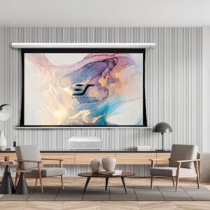 Pachet cu Videoproiector Laser EPSON EH-LS650W, 4K 3.600 lumeni, cu Android TV™, sunet Yamaha si Ecran tensionat