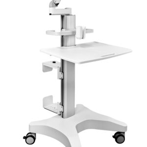 Statie de lucru mobil premium Blackmount MED05-1, 17-32″, max.8kg, reglabil pe inaltime, alb