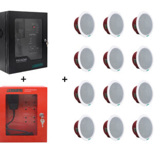 Sistem Sonorizare de Evacuare EN54  240W DSPPA PAVA 2240 + microfon pompier + 12 x Boxe de tavan 10W