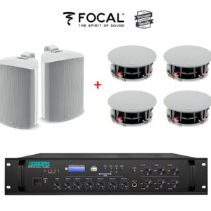 Sistem Sonorizare Premium 180W Cafenea / Restaurant Interior si Exterior cu boxe FOCAL si DSPPA MP610U