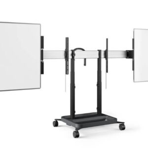 Solutie Classroom cu Whiteboarduri laterale pentru displayuri de 75'' si Stand TV motorizat mobil Vogel's RISE 5205