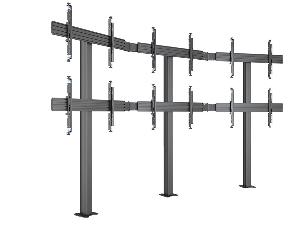 Stand Video Wall MBFMC 3x2U Multibrackets MB-4639, 32-65″, brațe reglabile, max.30 kg/afisaj, montaj pe podea, negru