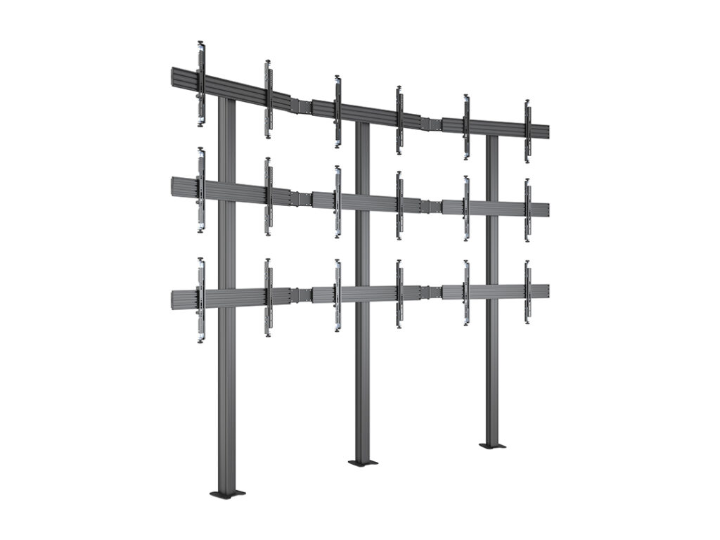 Stand Video Wall MBFMC 3x3U Multibrackets MB-4646, 32-65″, brațe reglabile, max.30 kg/afisaj, montaj pe podea, negru
