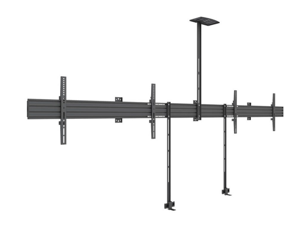 Suport dual display side by side, 32 – 90” cu polita pentru webcam si suport soundbar, Multibrackets MB-8922