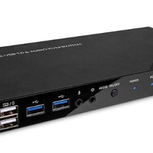 Switch KVM cu 4 porturi HDMI 4K60, USB 3.0 și audio, Lindy 39313