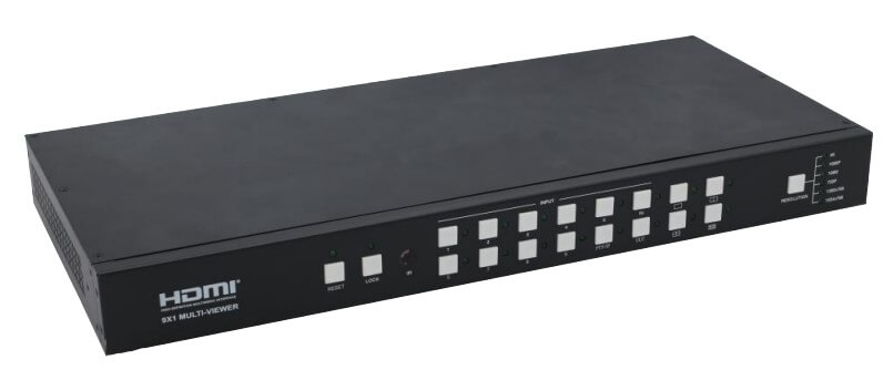 Switch HDMI Seamless  EvoConnect 891MV, MultiViewer HDMI 9 x 1, HDMI 1.4b Seamless Switcher with Multi-view IR