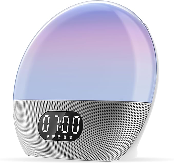 Boxa smart cu Internet Radio si Alexa WiiM Wake-up Light, Silver