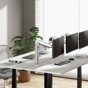 Suport monitor ergonomic birou tip slatwall 3 x suporti monitor, min 17'' - 32'' , max  9kgr/brat